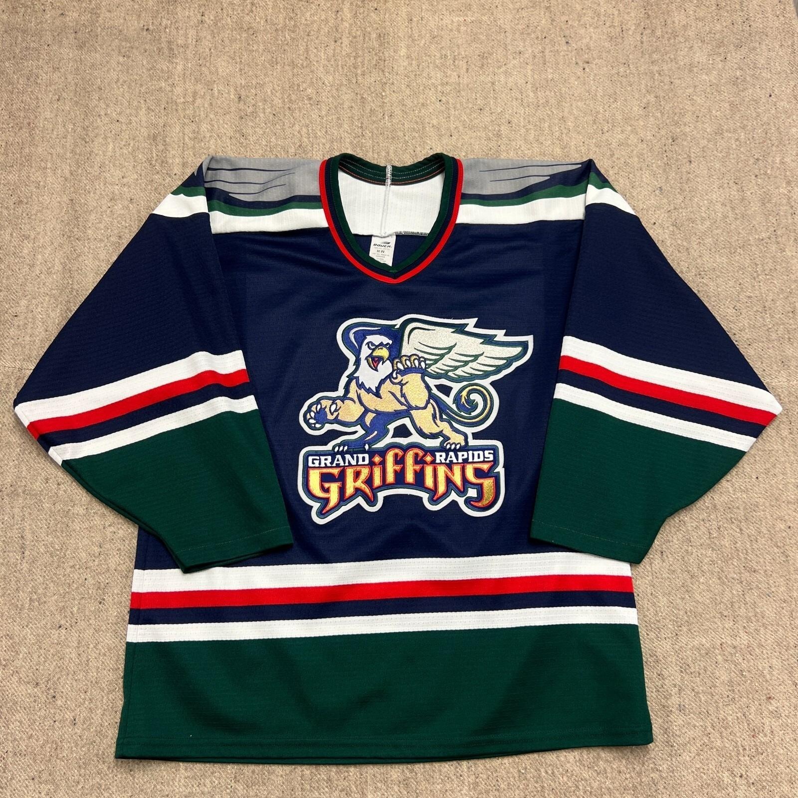 Vintage Grand Rapids Griffins Jersey Mens Medium Blue 1990s Bauer #76